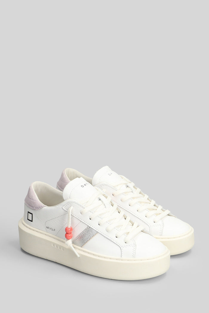 Hill Low Platform Sneakers in white leather Scarpe