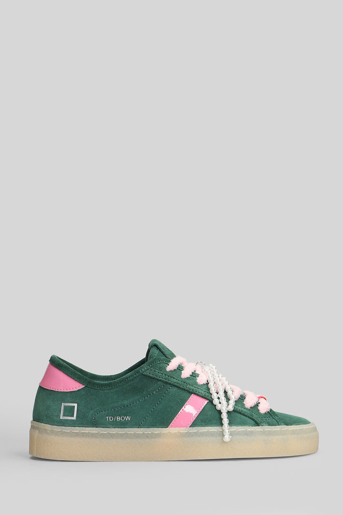 Tender Bow Sneakers in green suede Scarpe