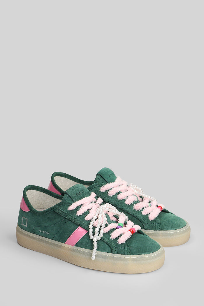 Tender Bow Sneakers in green suede Scarpe