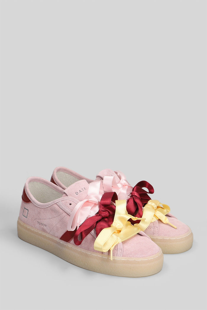 Tender Bow Sneakers in rose-pink suede Scarpe