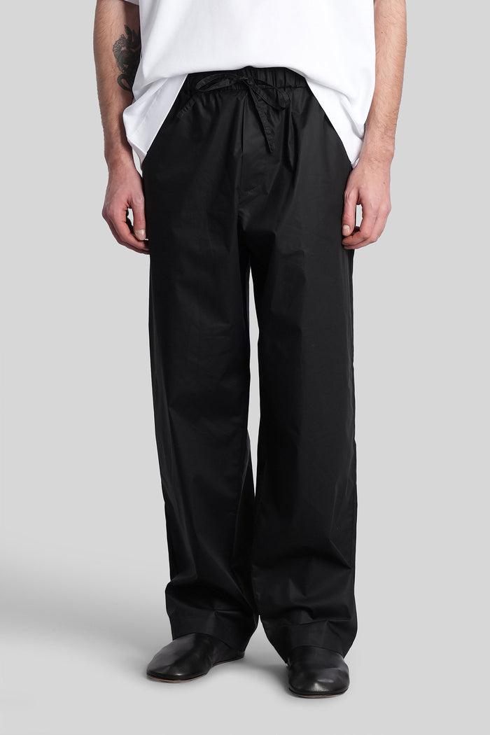 Ian Pants Black Cotton Abbigliamento