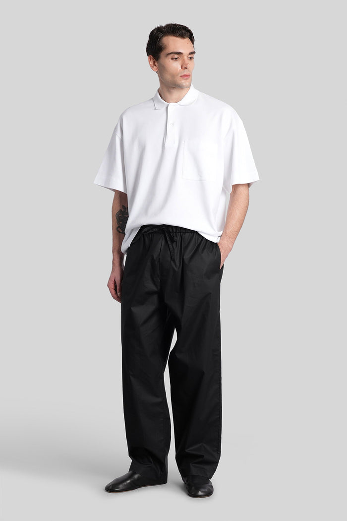 Ian Pants Black Cotton Abbigliamento