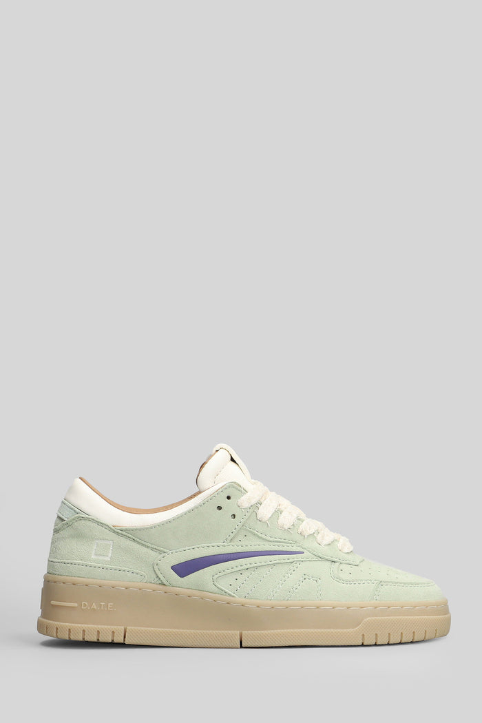 Torneo Block Sneakers in green suede Scarpe