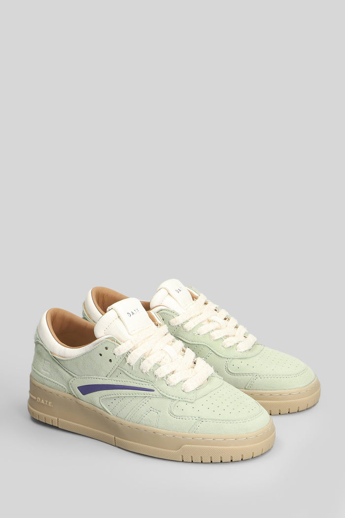 Torneo Block Sneakers in green suede Scarpe