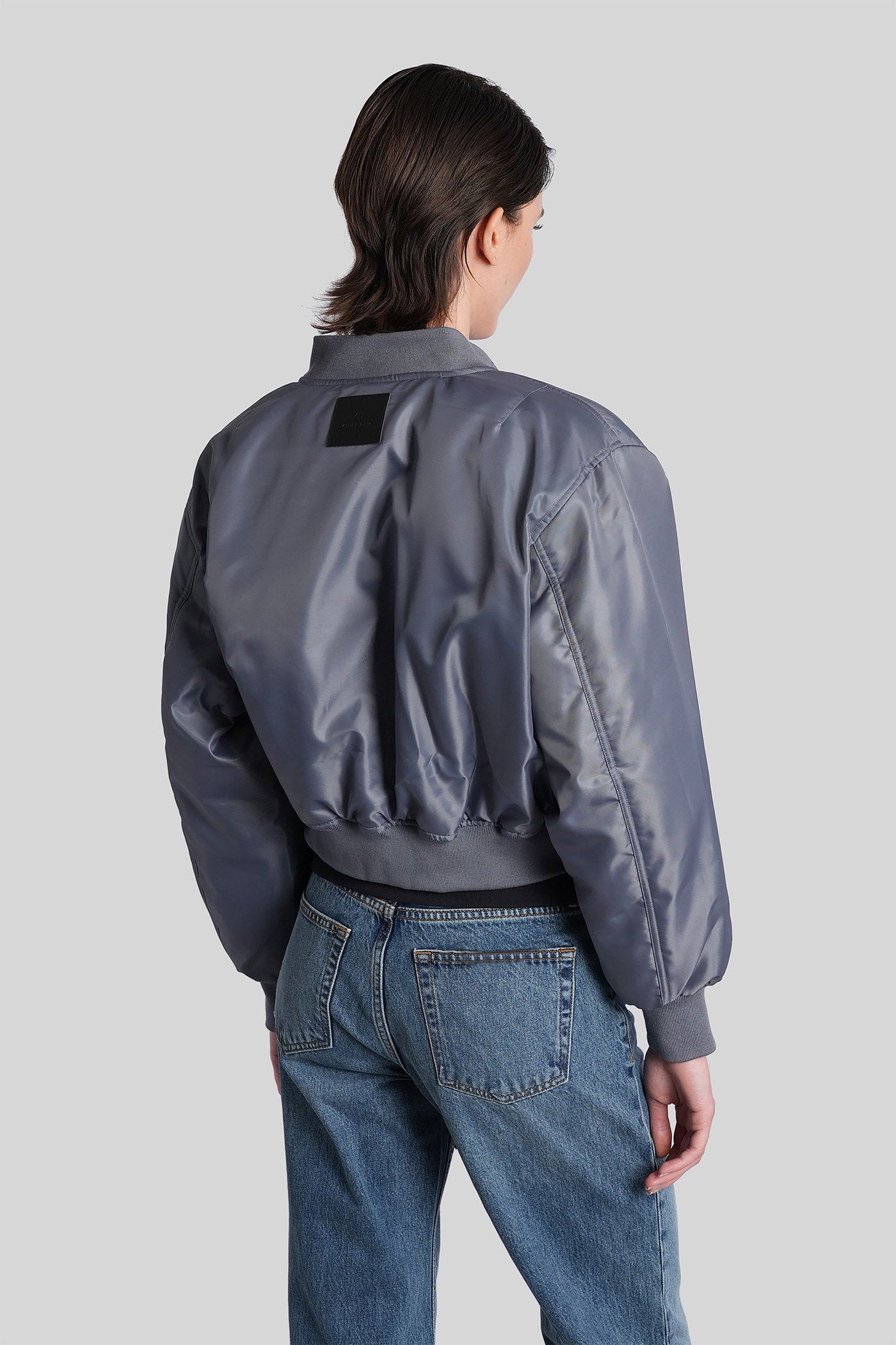 Leon Bomber Jacket in grey polyester Abbigliamento