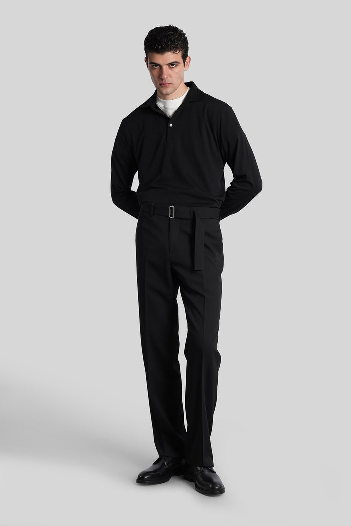 Polo in black cotton Abbigliamento