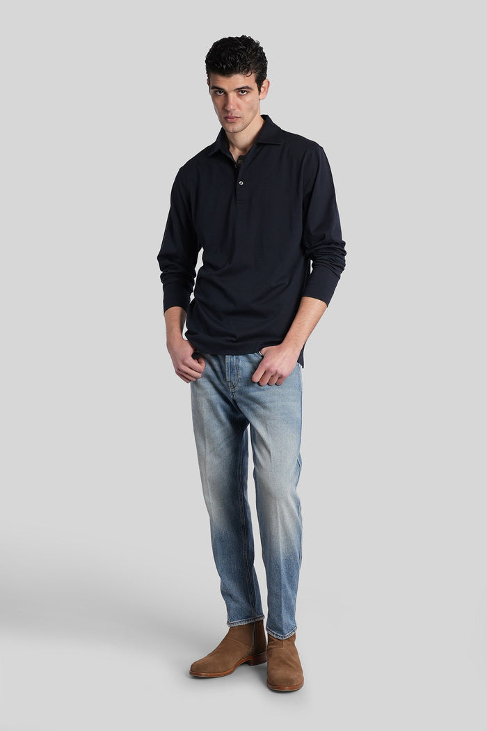 Polo in blue cotton Abbigliamento