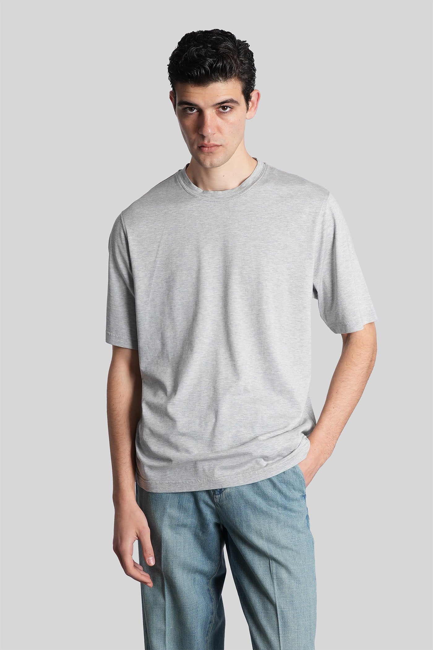 T-Shirt in grey cotton Abbigliamento