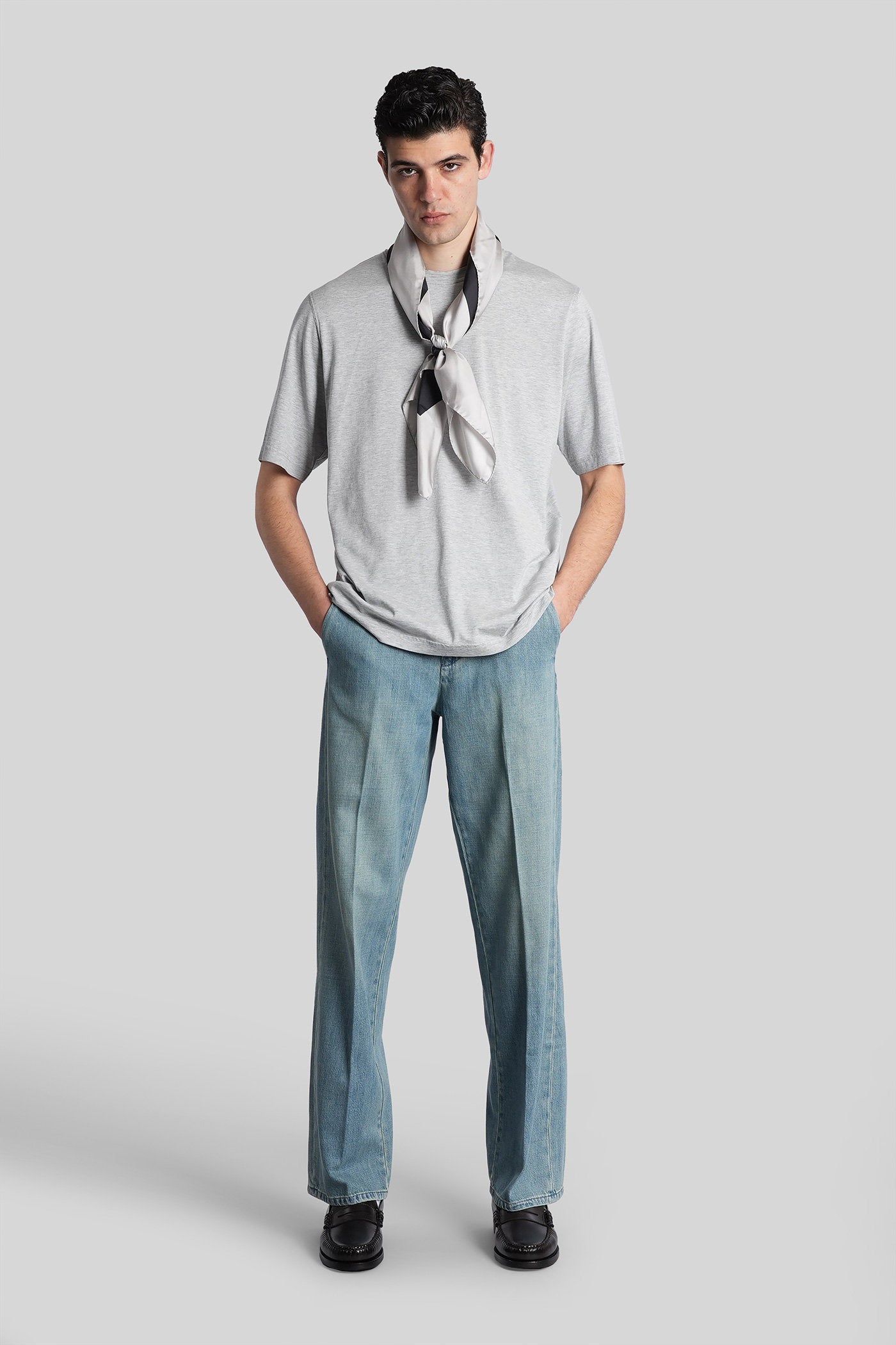 T-Shirt in grey cotton Abbigliamento