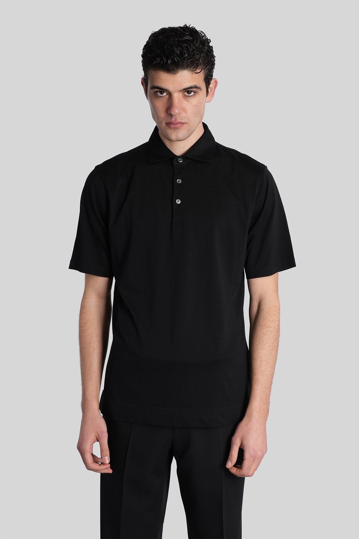 Polo in black cotton Abbigliamento