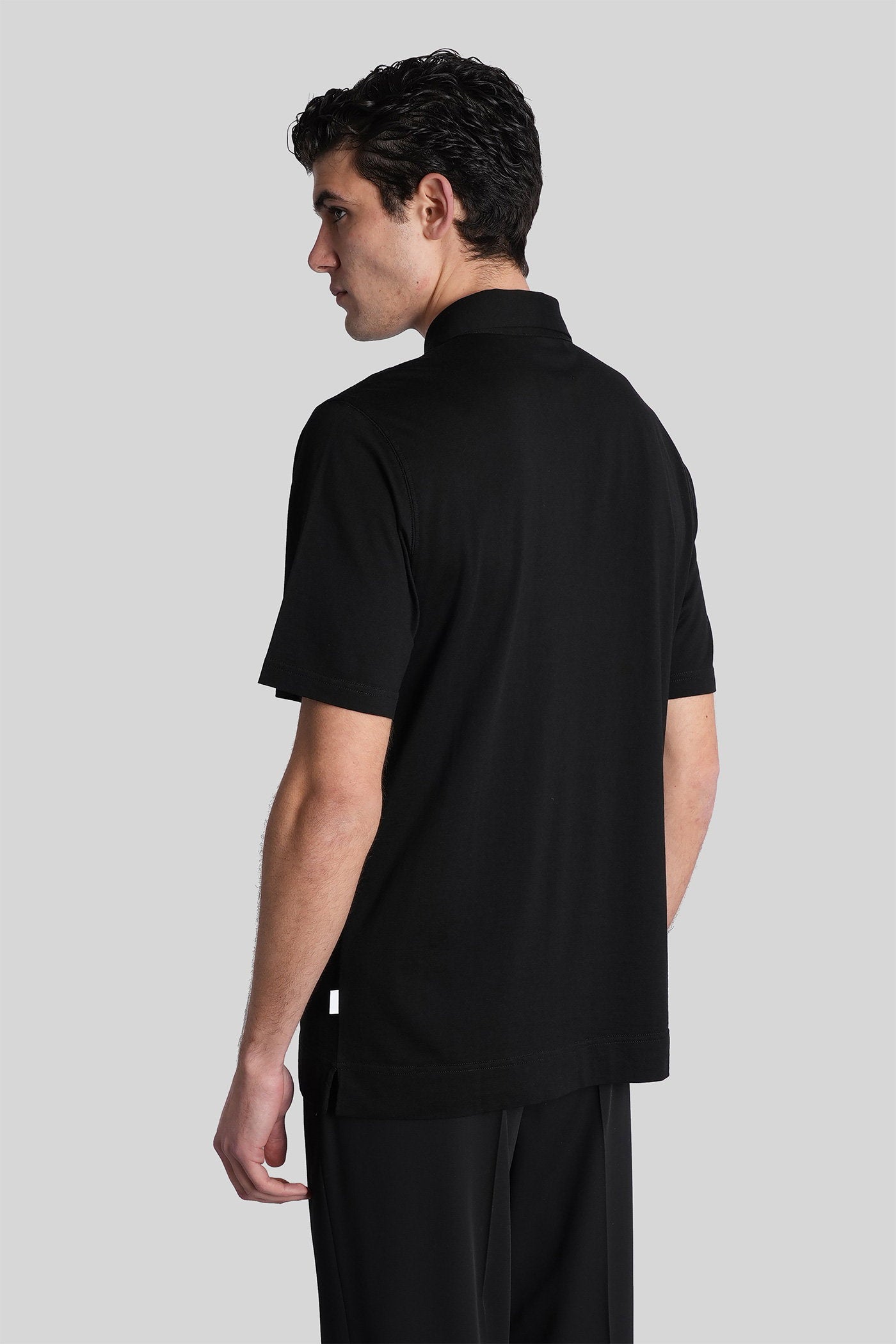 Polo in black cotton Abbigliamento