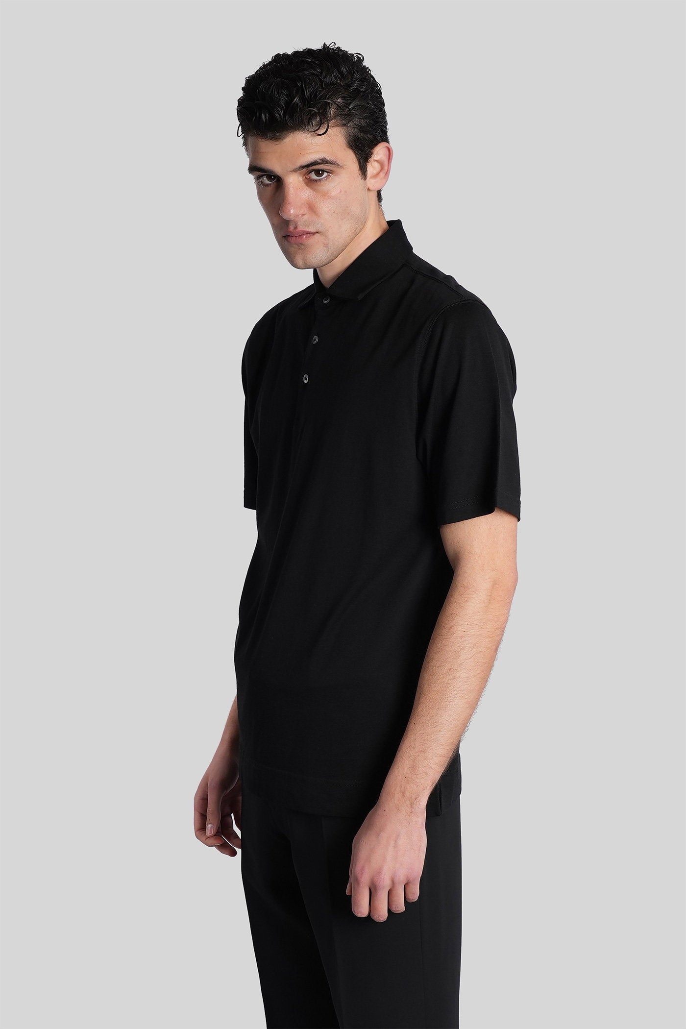 Polo in black cotton Abbigliamento