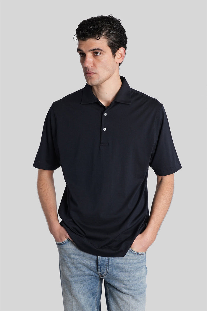 Polo in blue cotton Abbigliamento