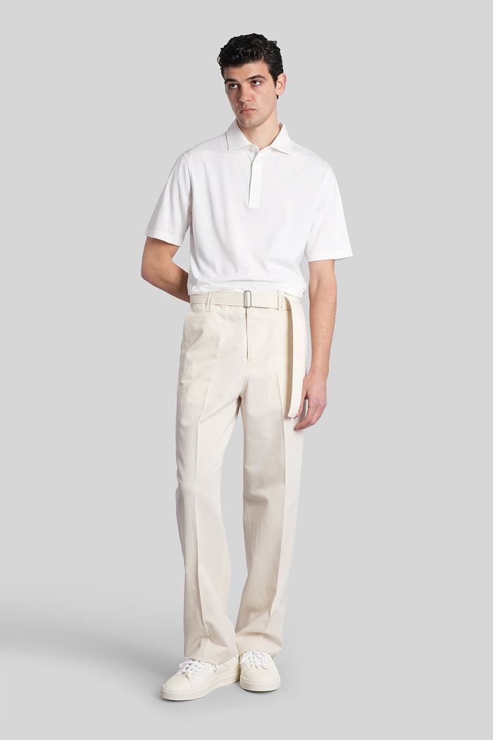 Pants in white cotton Abbigliamento