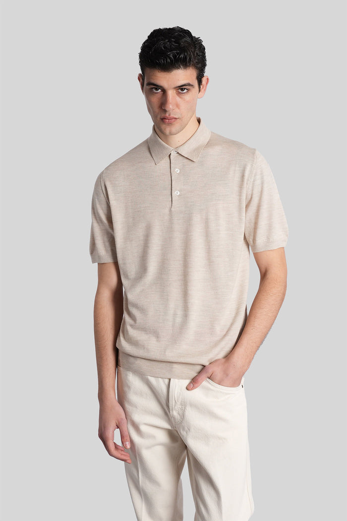 Polo in beige wool Abbigliamento