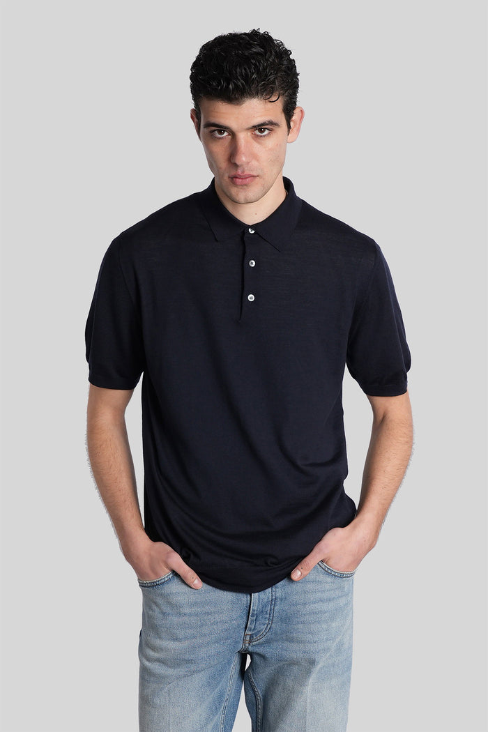 Polo in blue wool Abbigliamento