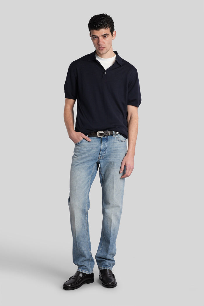 Polo in blue wool Abbigliamento