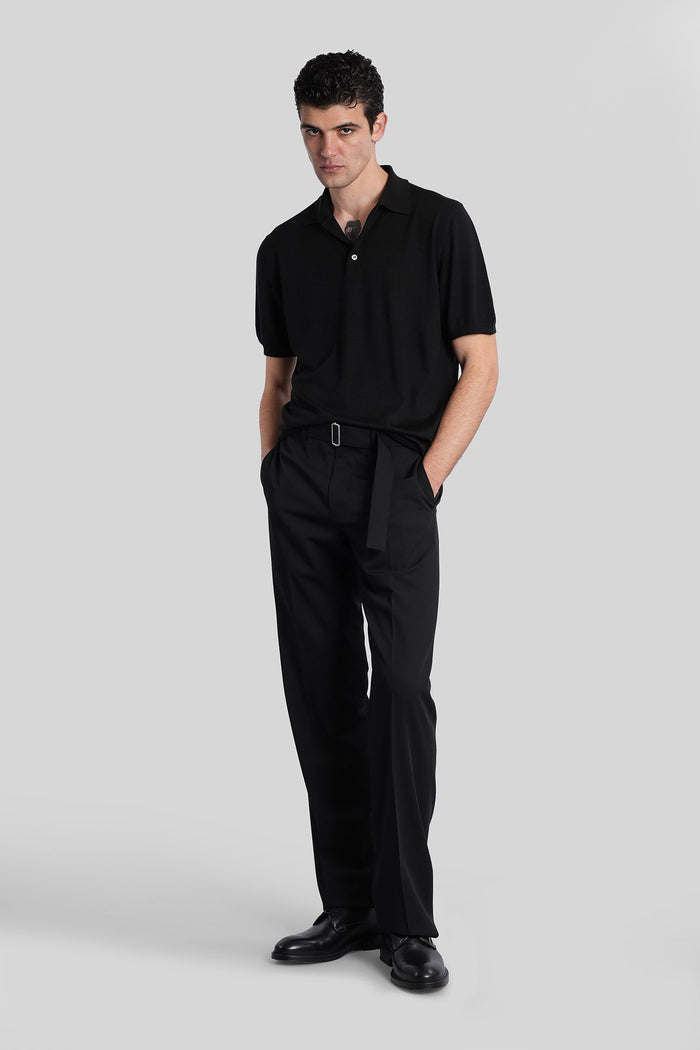 Polo in black wool Abbigliamento