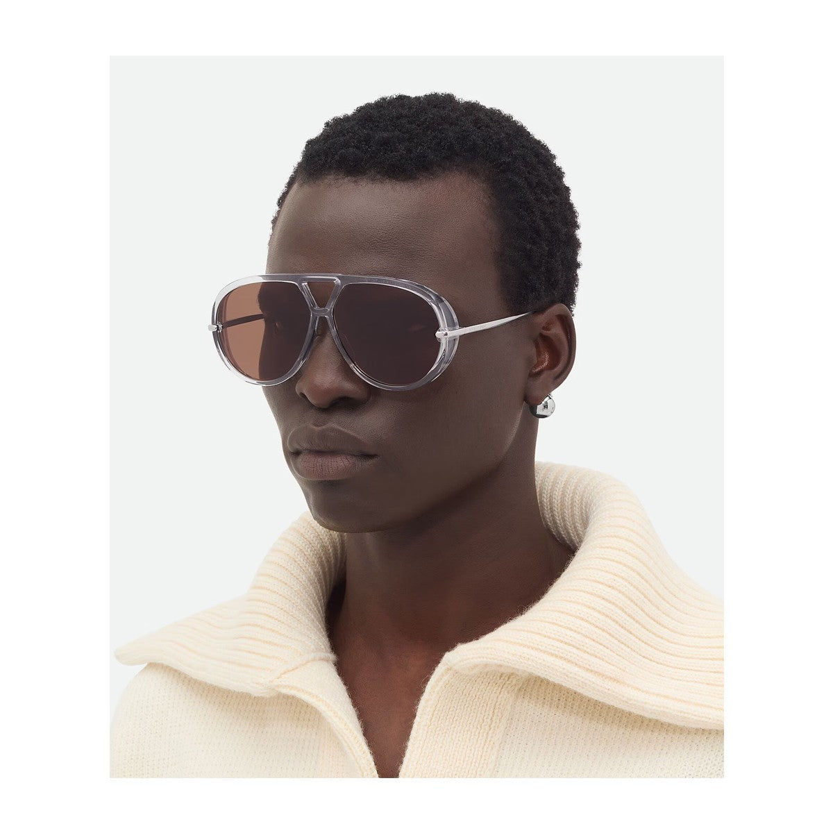 Bottega Veneta Bv1273s Linea Unapologetic Transparent Acetato/metallo Sunglasses