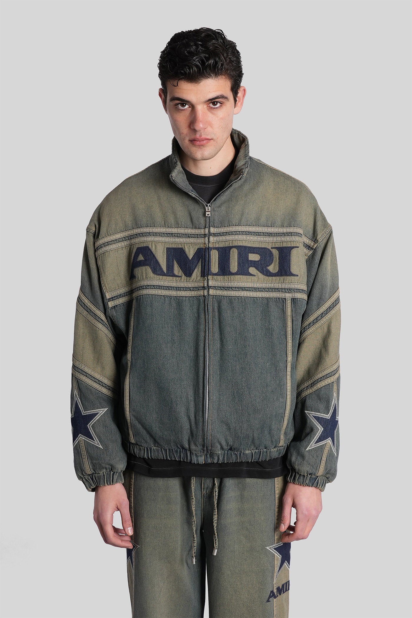 Bomber Jacket in blue denim Abbigliamento