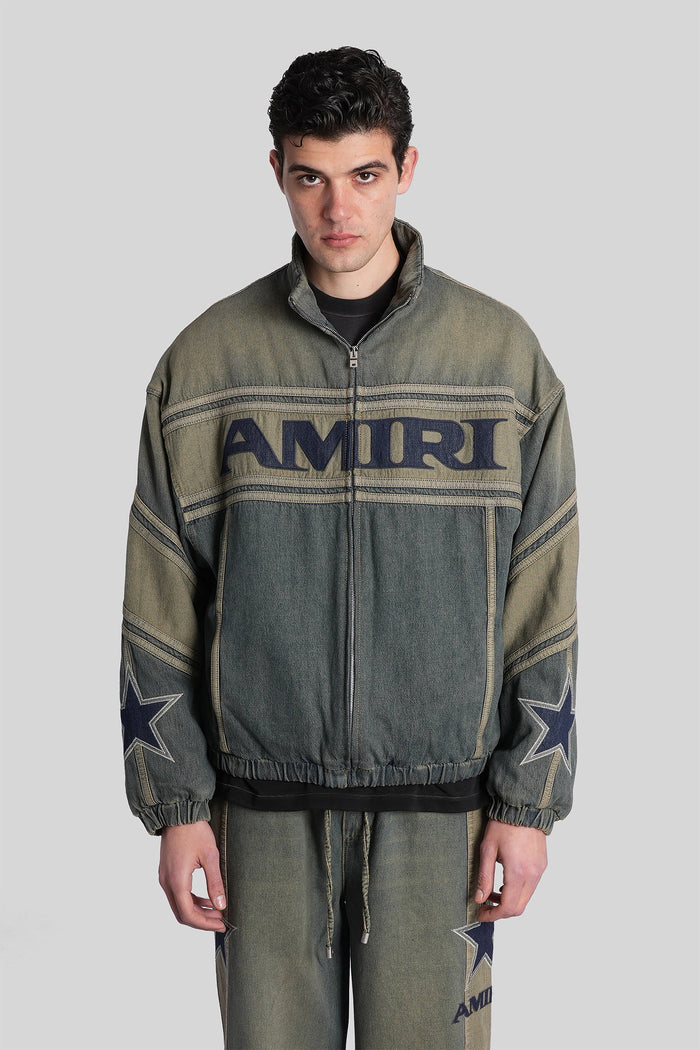 Bomber Jacket in blue denim Abbigliamento