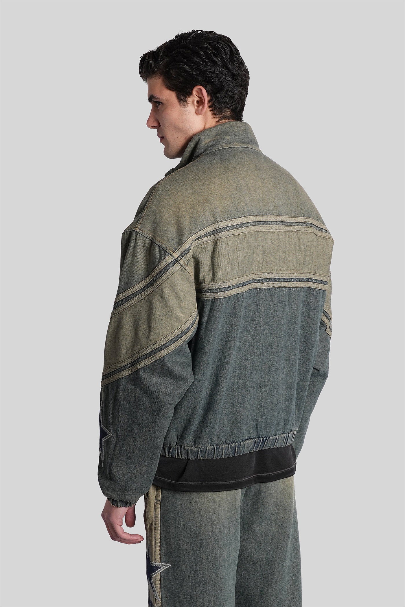 Bomber Jacket in blue denim Abbigliamento