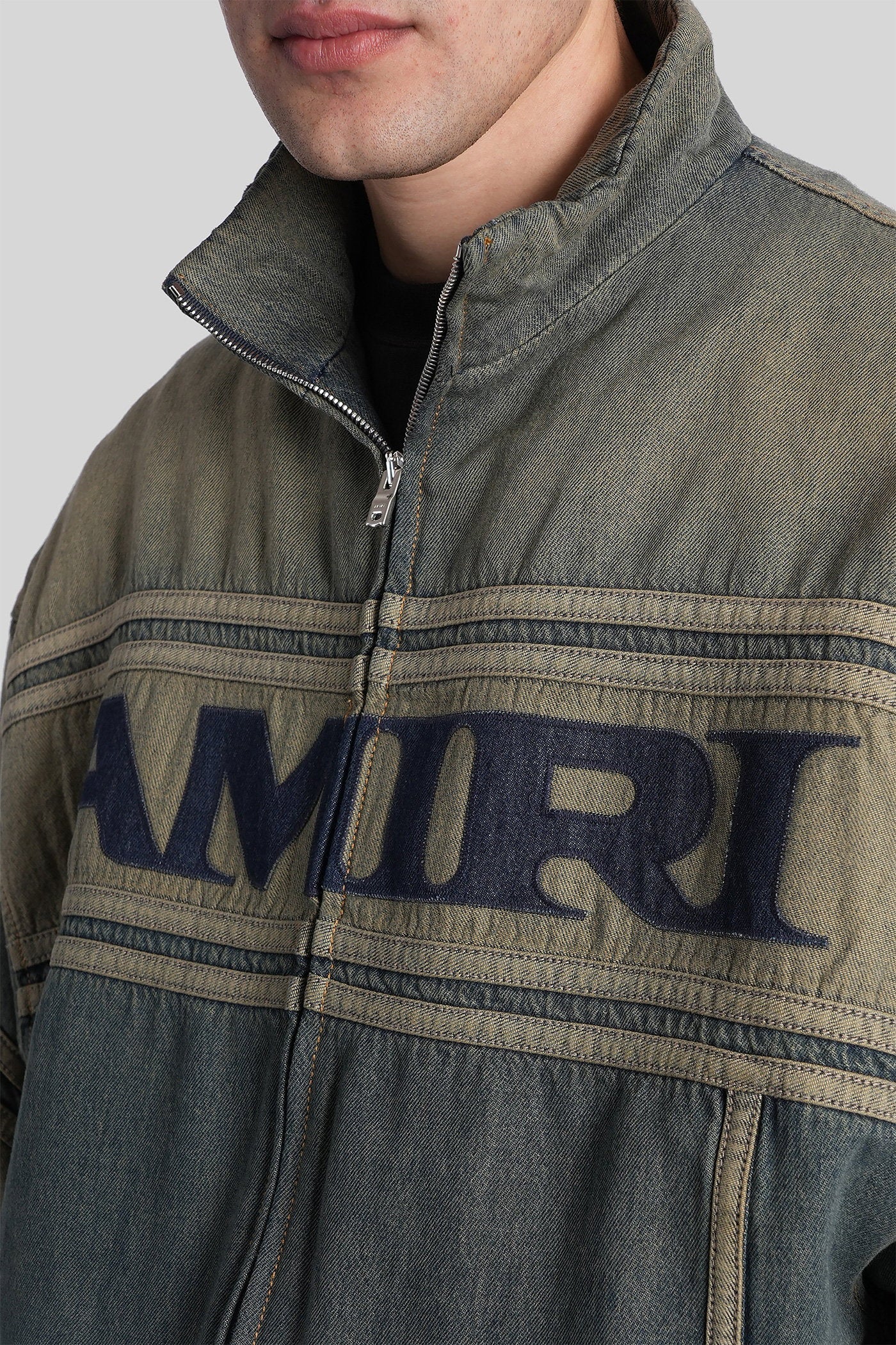 Bomber Jacket in blue denim Abbigliamento