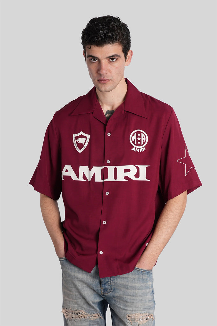 Shirt in bordeaux viscose Abbigliamento