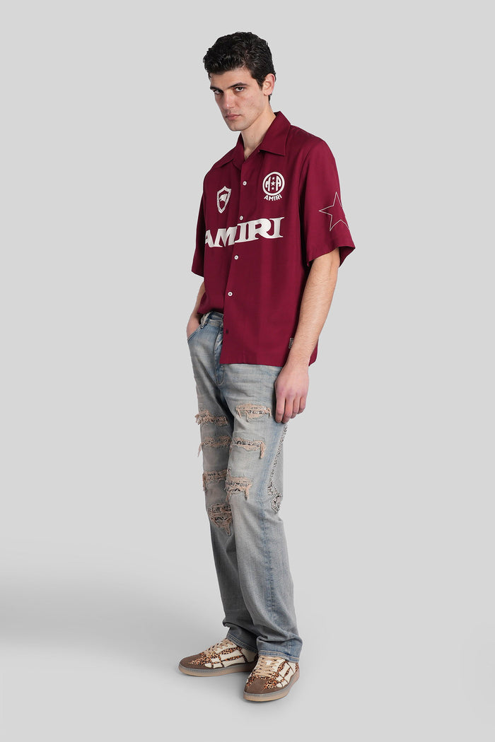 Shirt in bordeaux viscose Abbigliamento