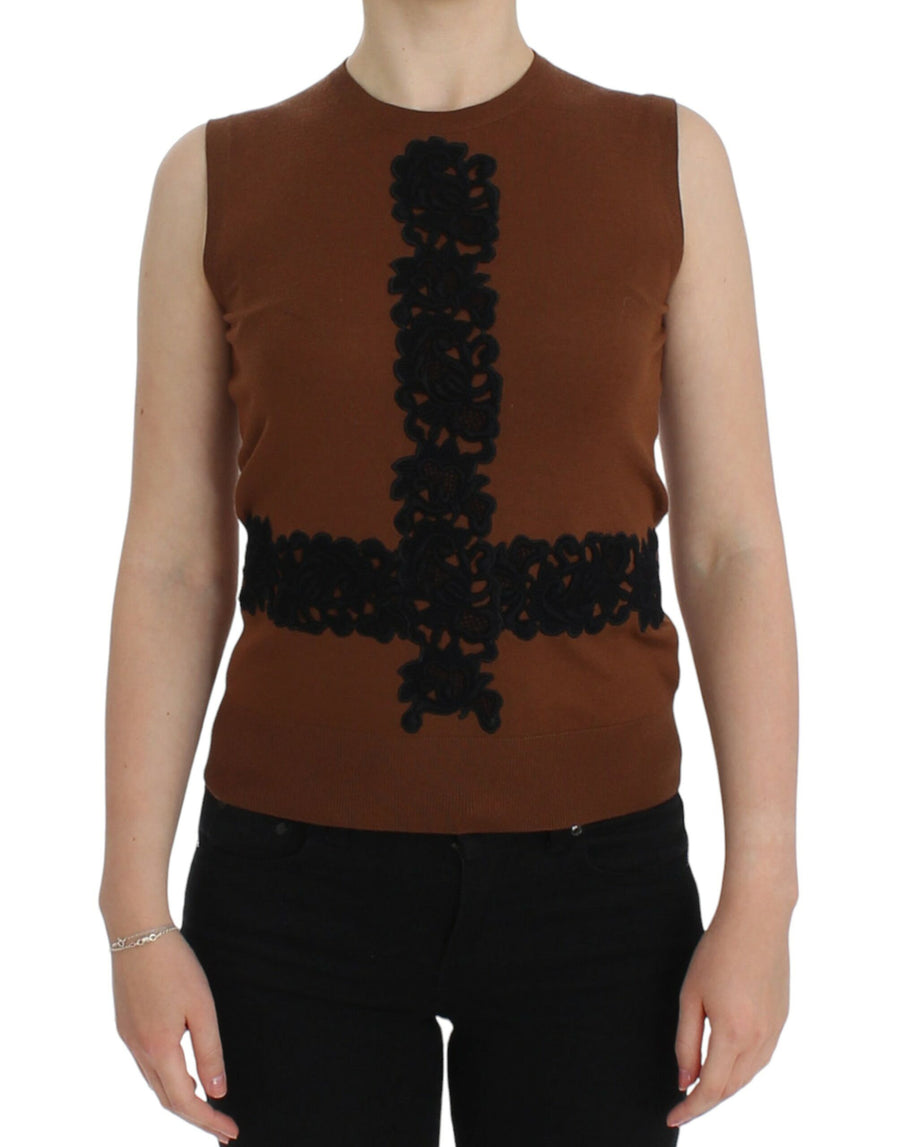 Dolce & Gabbana 95% Wool tank top in brown