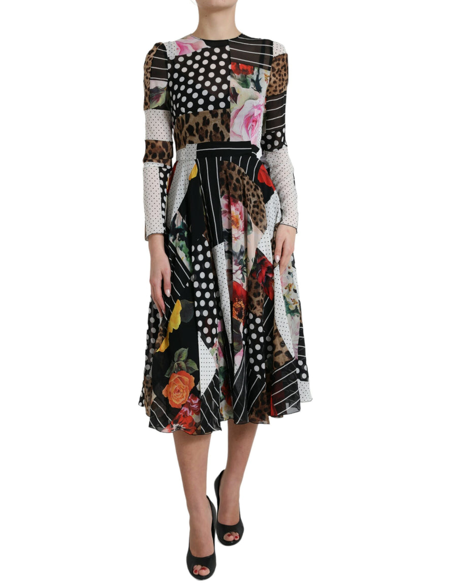 Dolce & Gabbana 91% Silk 9% Elastane (both shell and lining) dress in multicolor