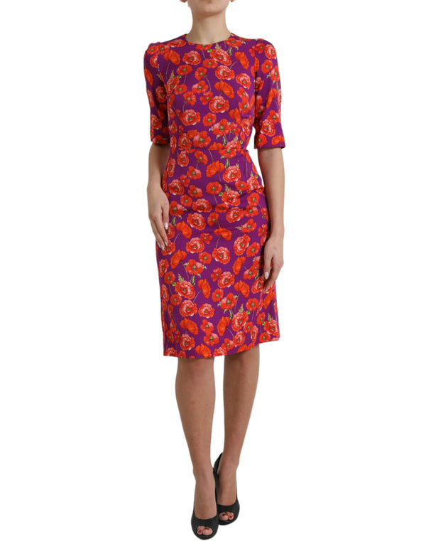 Dolce & Gabbana 89% Silk 11% Elastane dress in purple