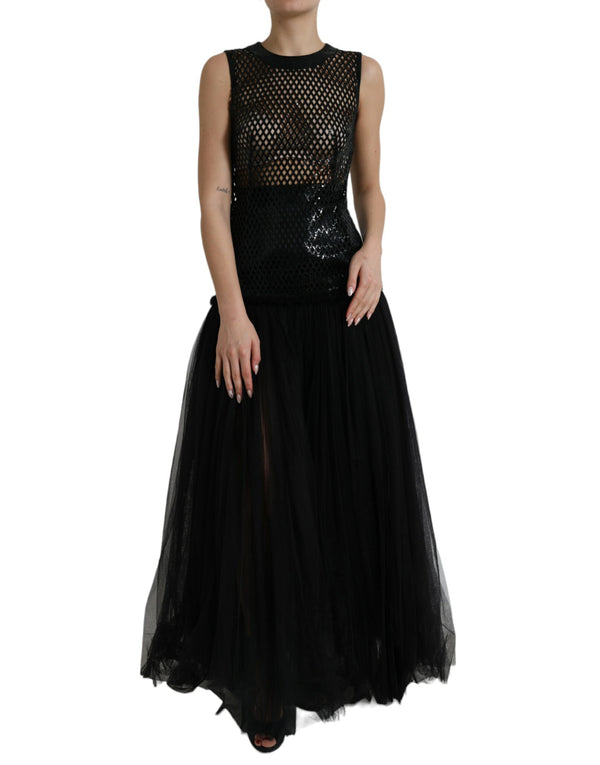 Dolce & Gabbana 70% Nylon 24% Silk 6% Elastane gown in black