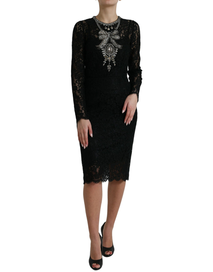 Dolce & Gabbana 38% Nylon 32% Cotton 30% Viscose dress in black