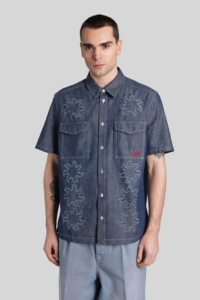 Shirt Blue Cotton Abbigliamento