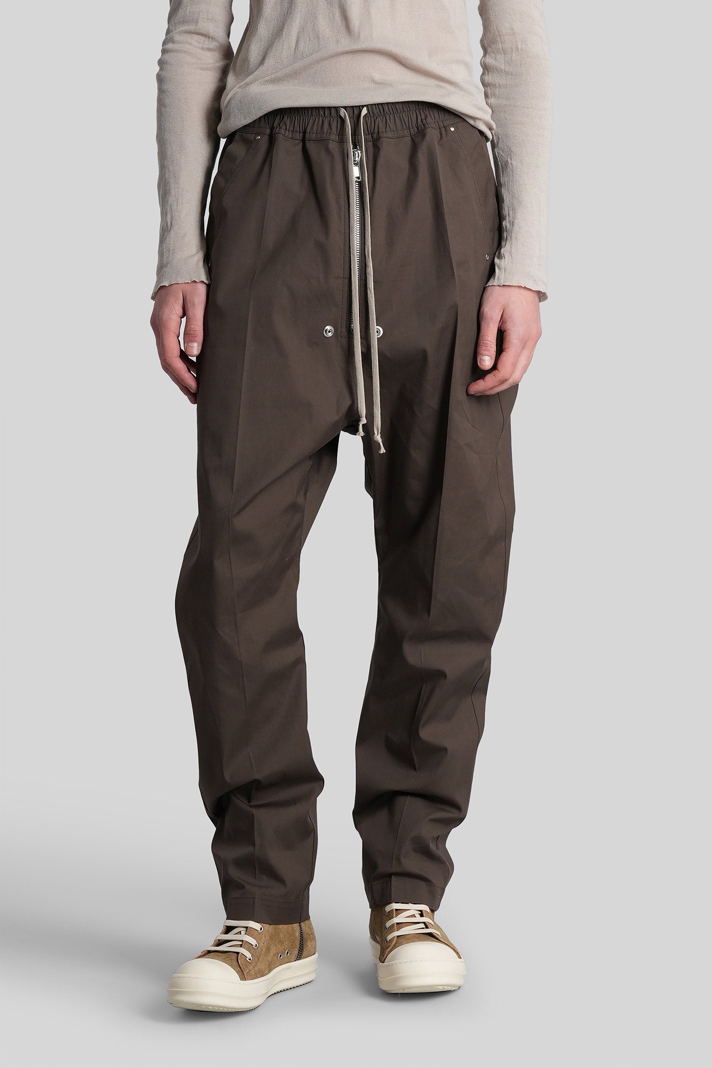 Bela Pants Grey Cotton Abbigliamento