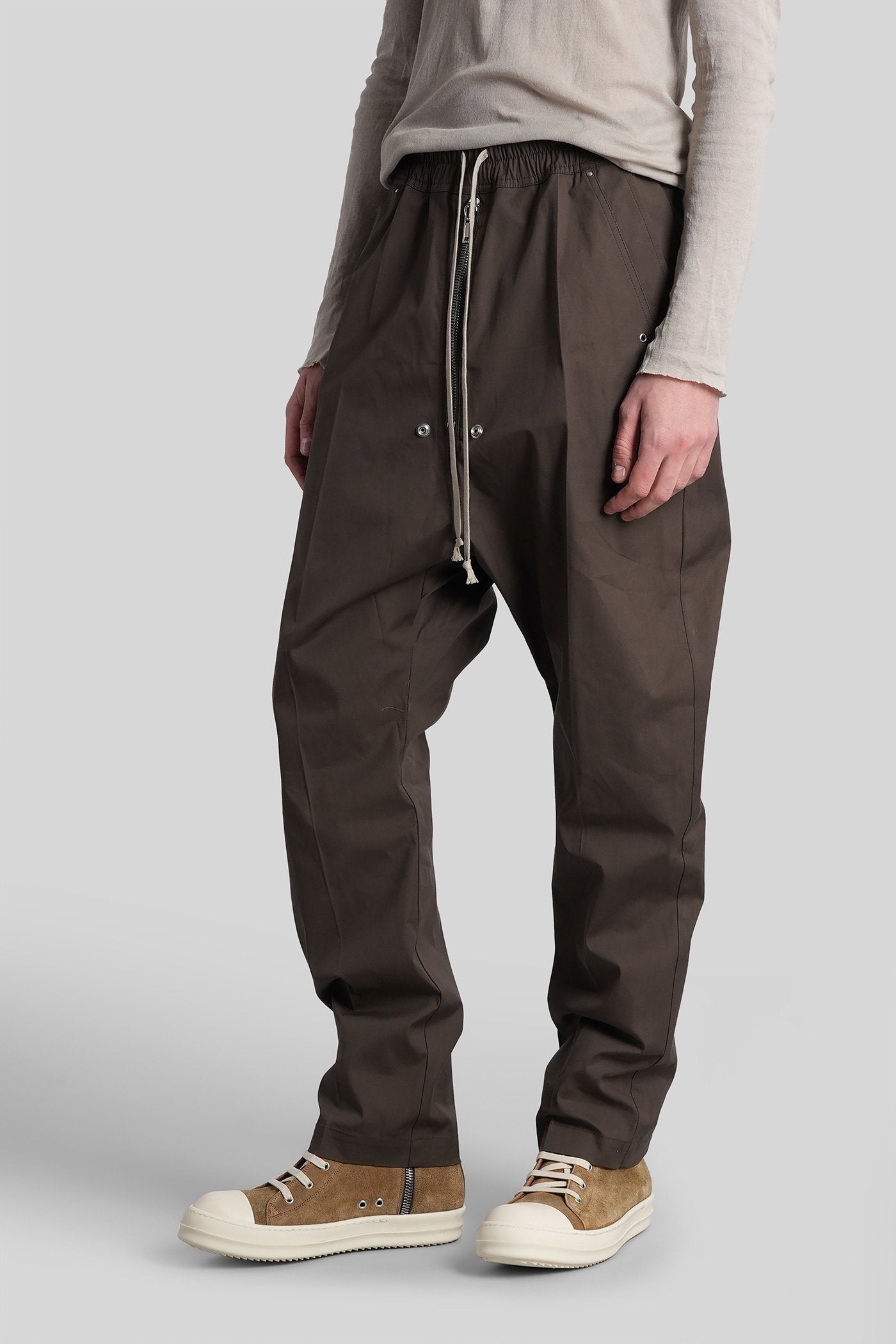 Bela Pants Grey Cotton Abbigliamento