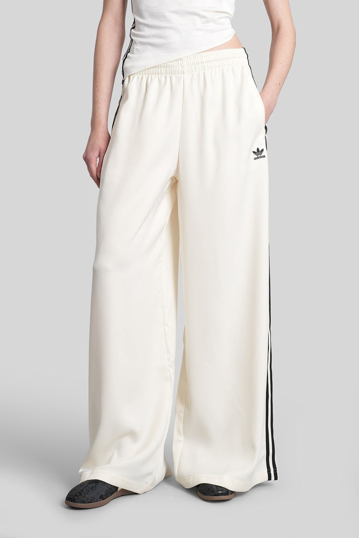 Satin Tp Wl Pants Beige Polyester Abbigliamento