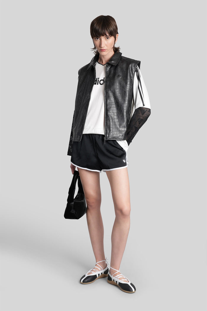 Pleather Vst Vest Black Leather Abbigliamento