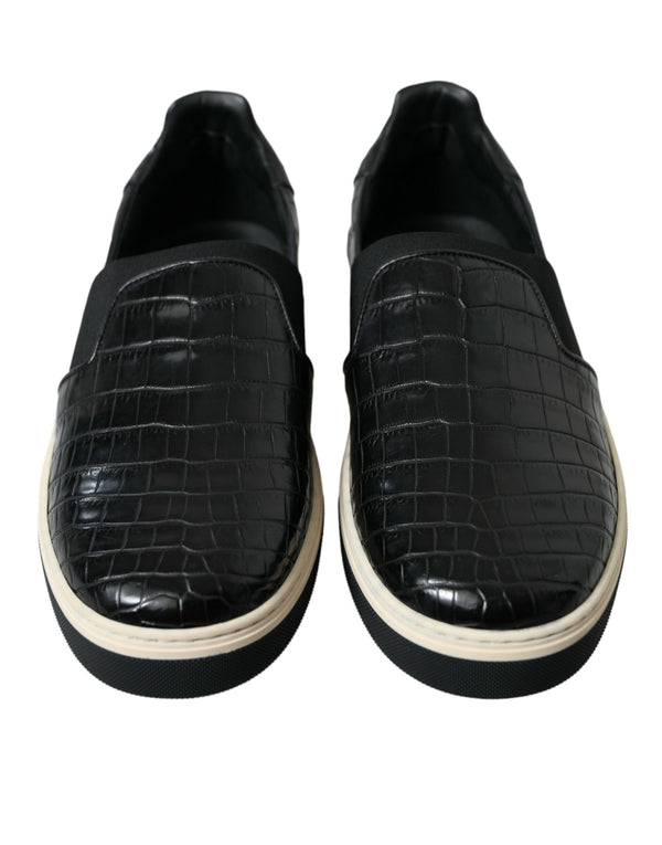 Dolce & Gabbana 100% Crocodile Leather sneakers in black