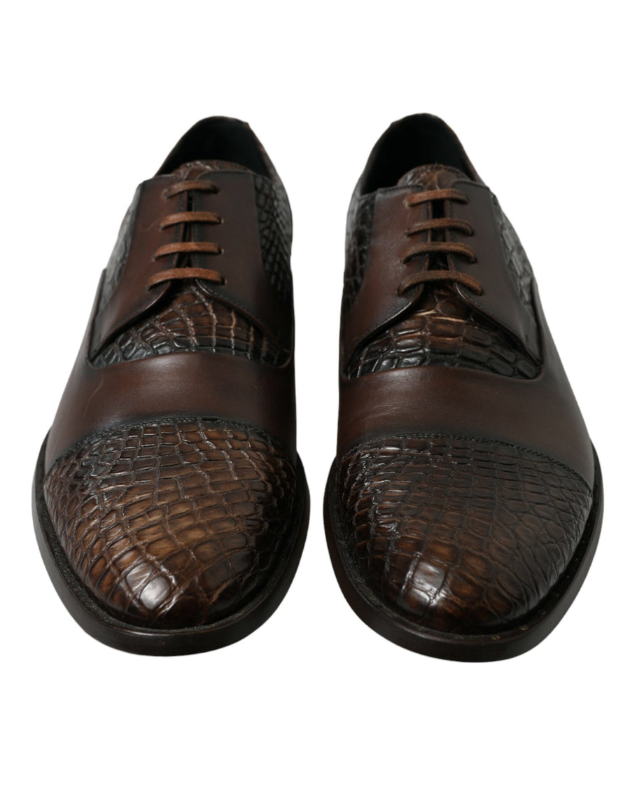 Dolce & Gabbana 61% Crocodile Leather flat in brown