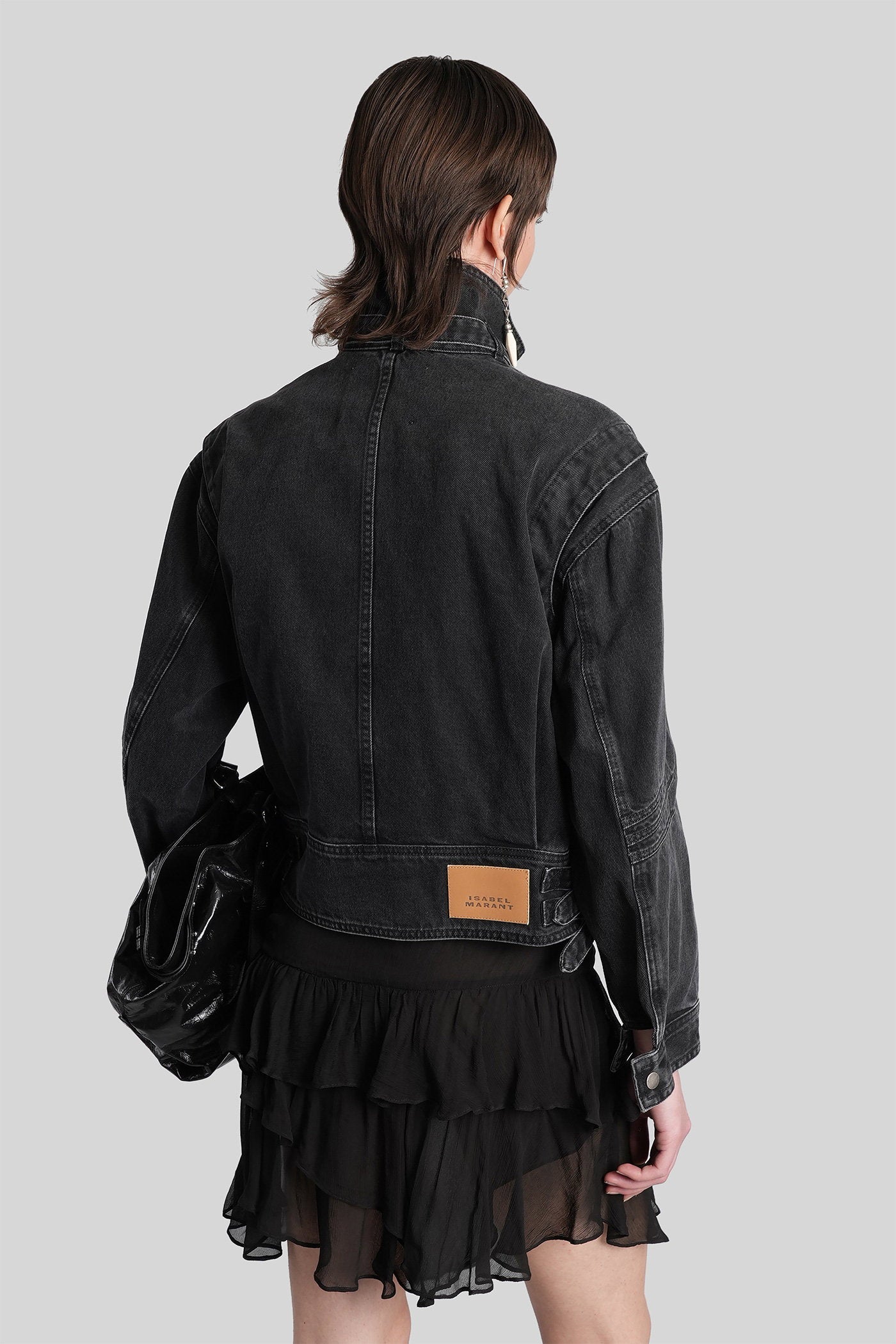 Joseline Denim Jackets Black Cotton Abbigliamento