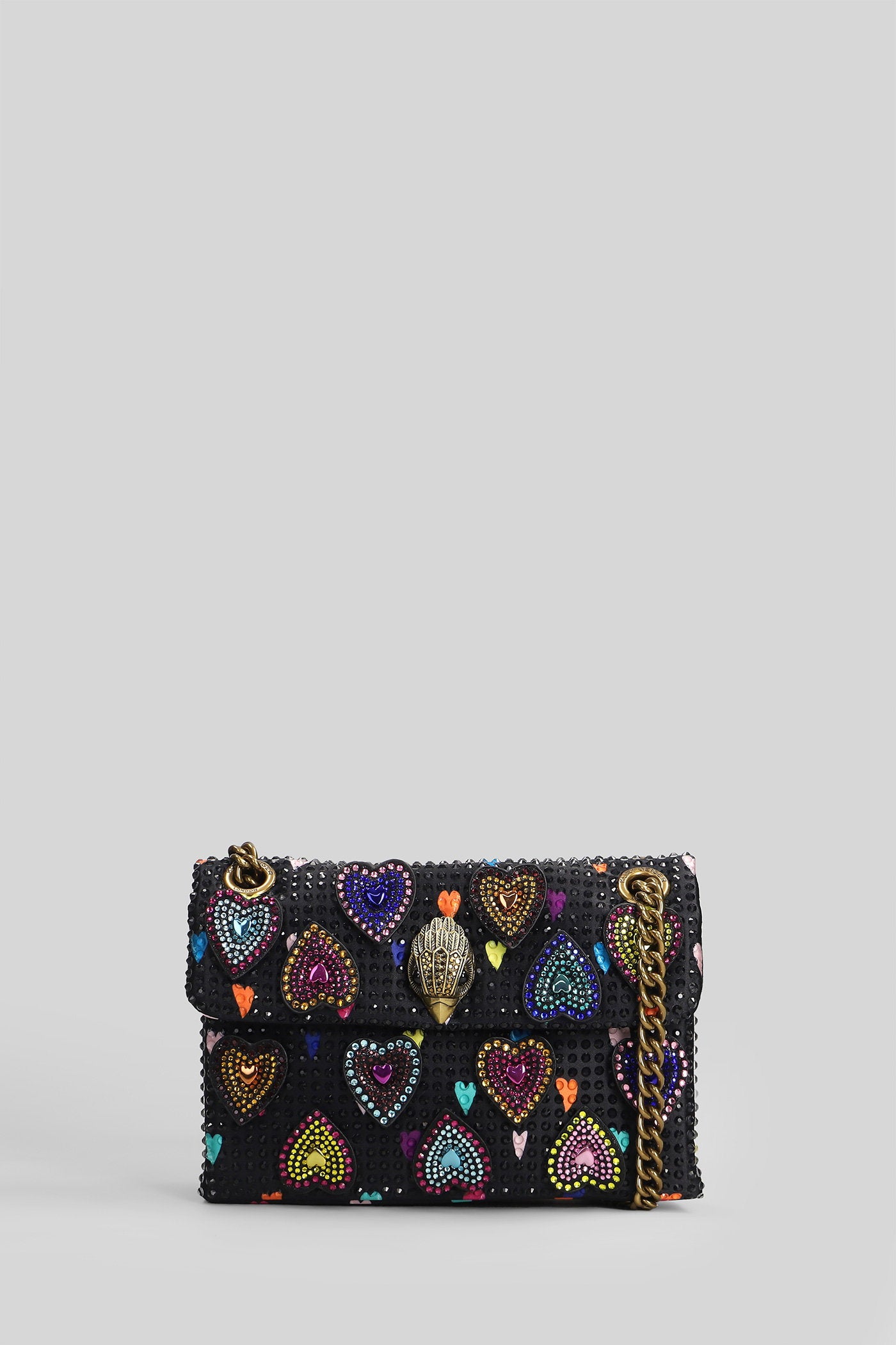 Mini Kensington Shoulder Bag Black Satin Borse