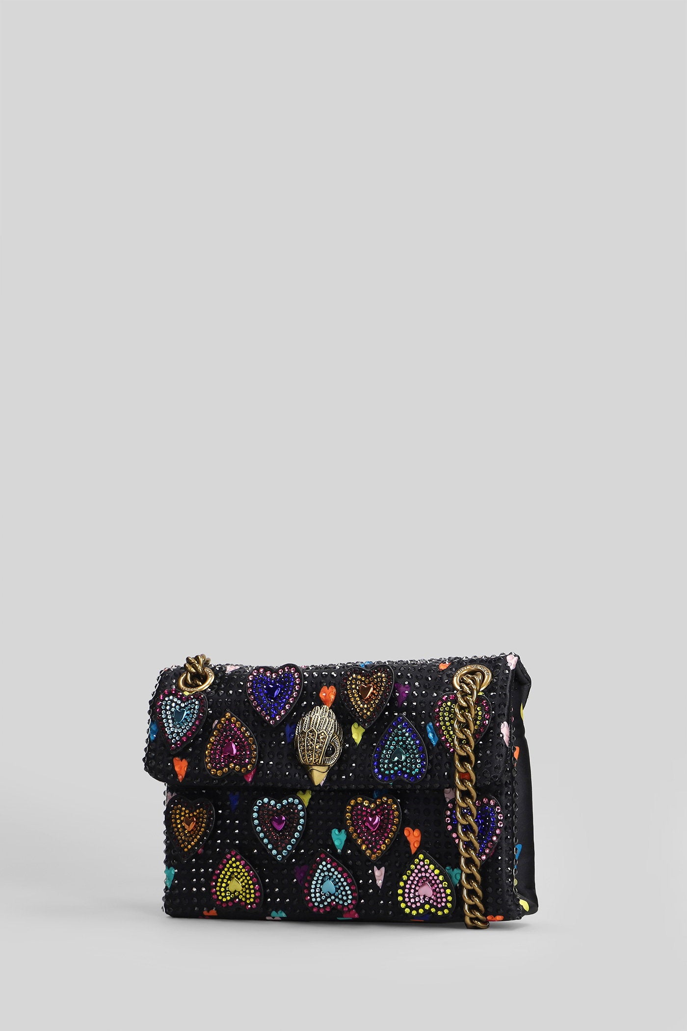 Mini Kensington Shoulder Bag Black Satin Borse