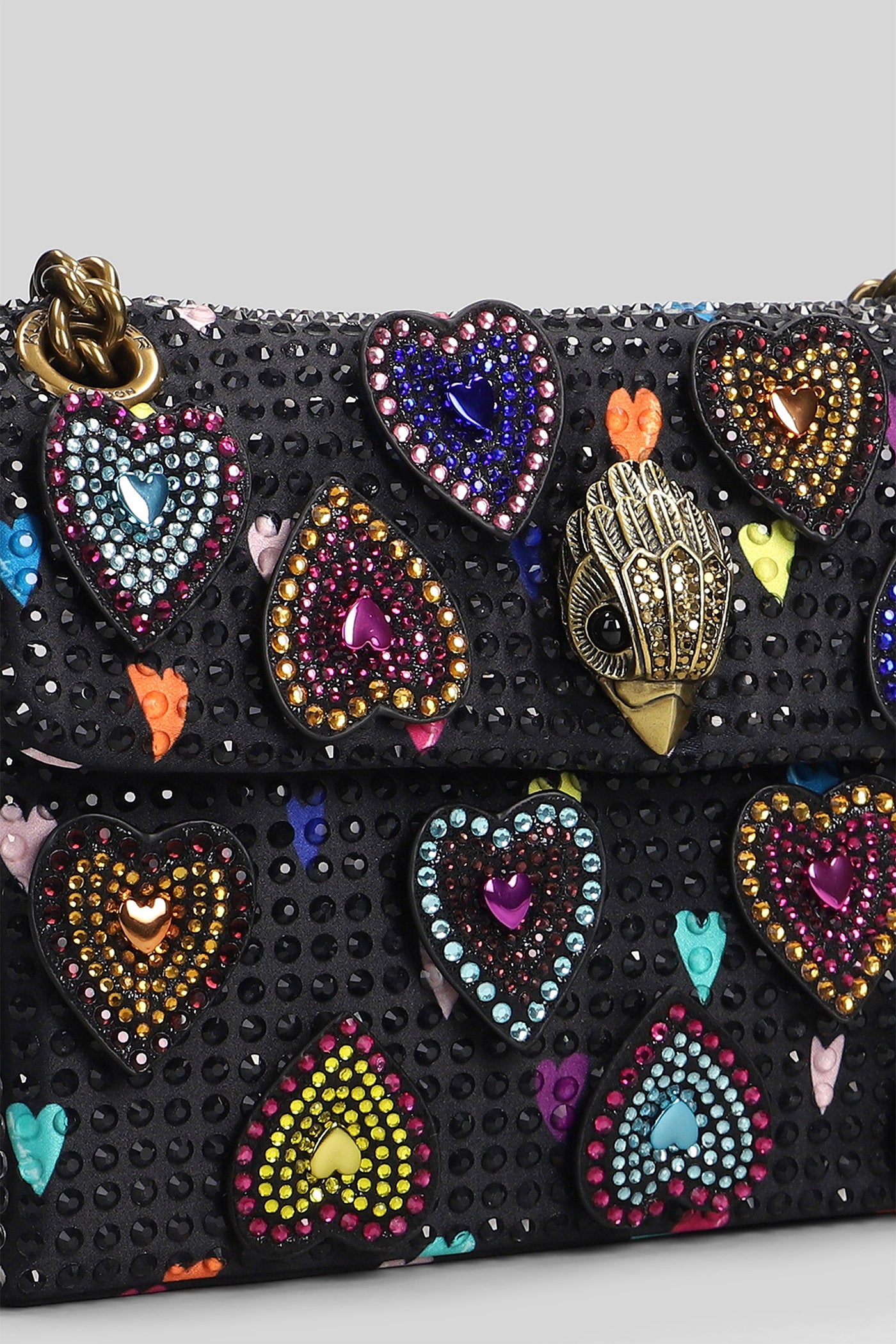Mini Kensington Shoulder Bag Black Satin Borse