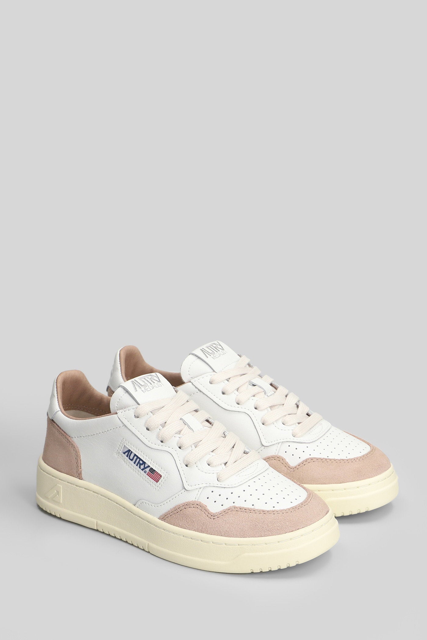 Medalist Low Sneakers White Suede And Leather Scarpe