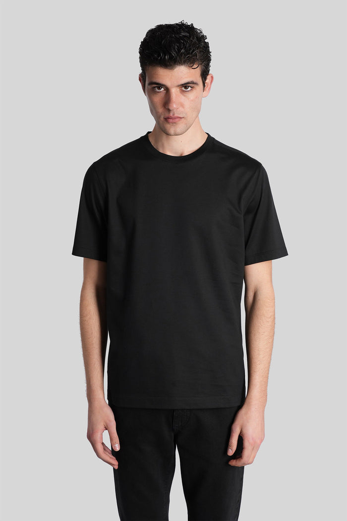 T-Shirt In Black Cotton Abbigliamento