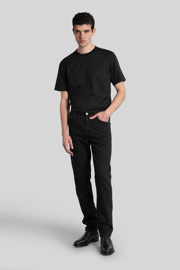 T-Shirt In Black Cotton Abbigliamento