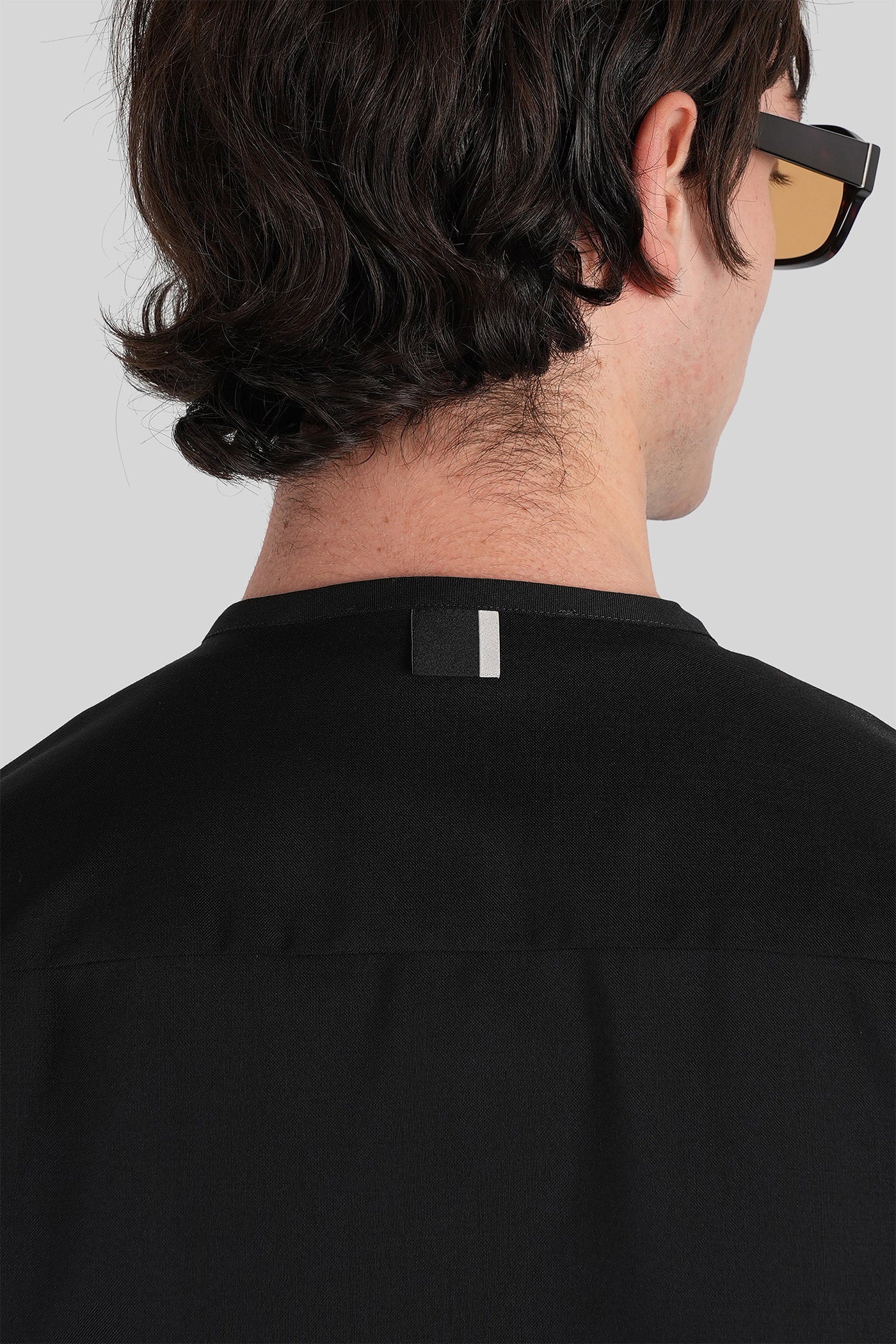 Shirt Zip V S158 Black Cotton Abbigliamento