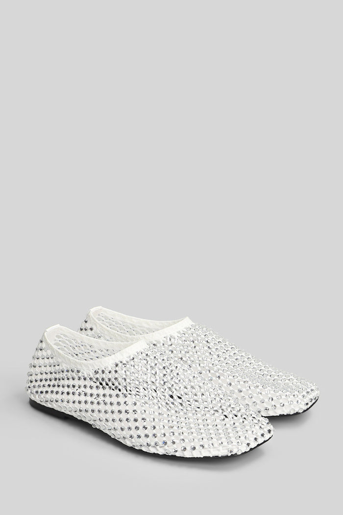 Ballet flats in white leather Scarpe